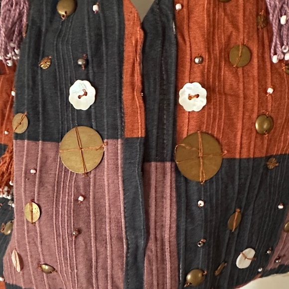 ZARA | Boho Halter Embellished Beaded Fringe Vest - Picture 6 of 15